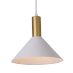 Подвесной светильник 1х60Вт Е27, металл, цвет белый/золото