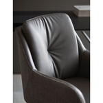 Стул на колесиках Allar, экокожа, рогожка, серый