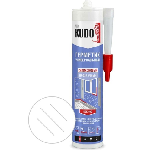 Герметик силикон. KUDO  универ. бесцвет. 280мл  / KSK-100 * АКЦИЯ