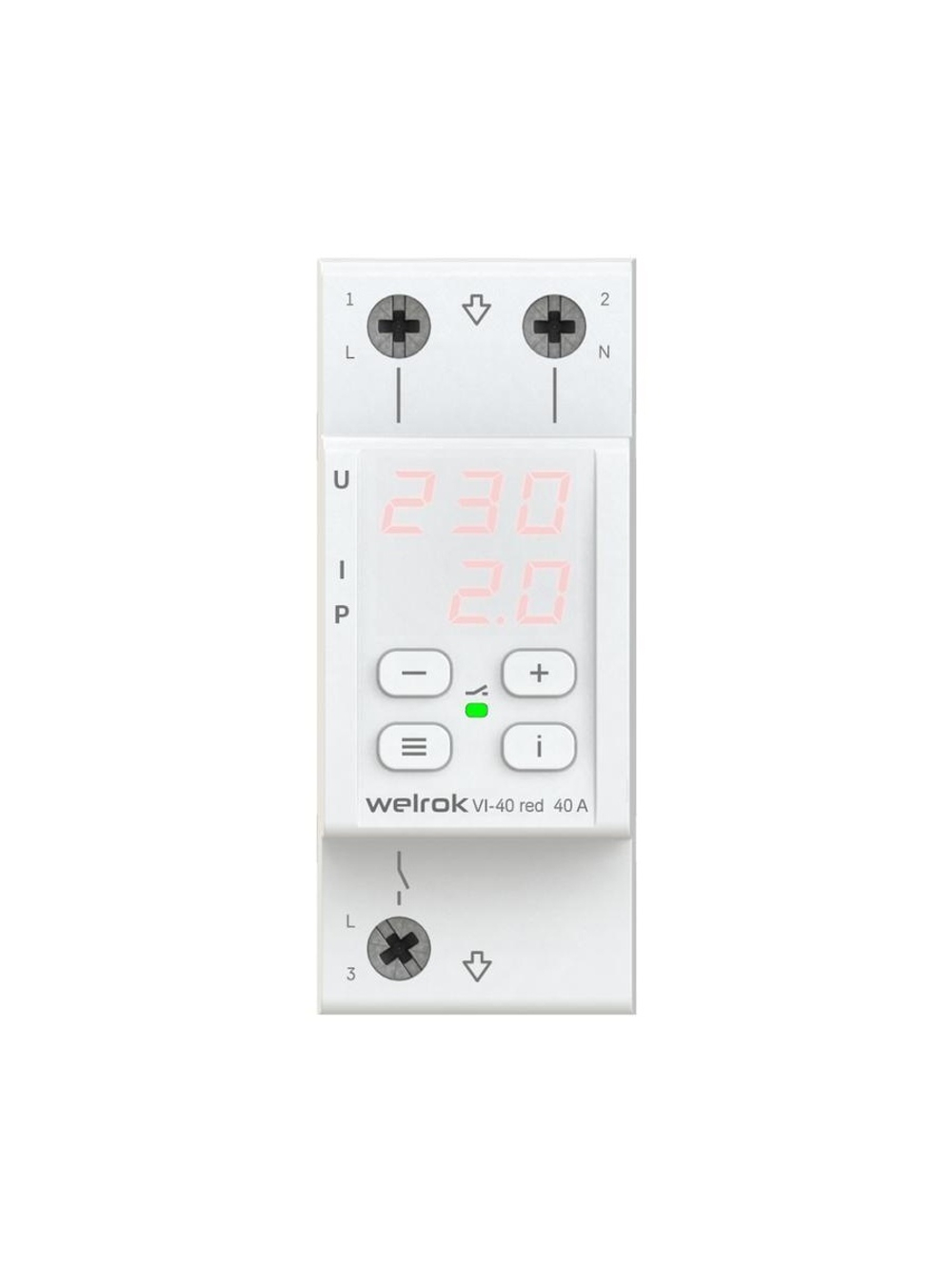 Реле напряжения с контролем тока VI-40 red Welrok 4660251140243