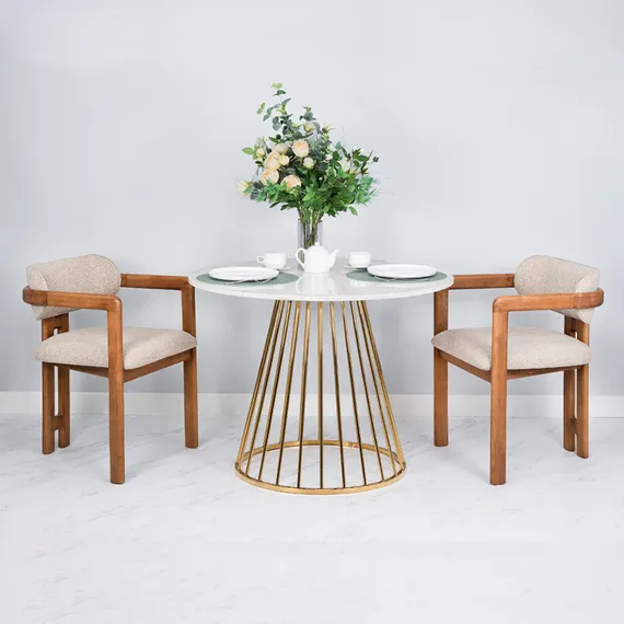 Стул Oberon, бежевая рогожка, ножки орех