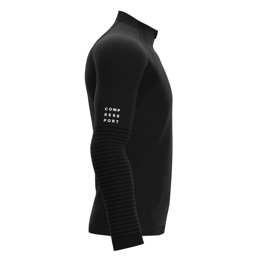 Куртка теннисная Compressport Seamless Zip Sweatshirt - Black
