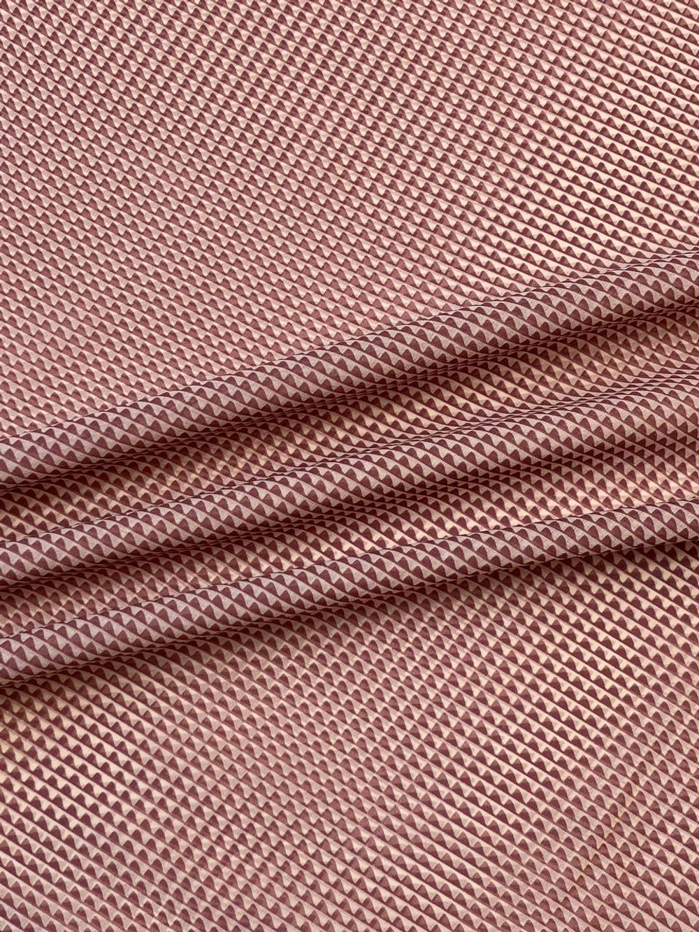 Шелк шифон Loro Piana розовый с геометричным принтом