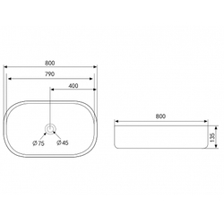 Раковина-чаша Abber Bequem 80 AC2110 Белая