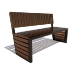 Скамейка стальная "Аллея" лиственница 2,5м, без подлокотников, палисандр