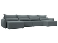 Диван П-образный Лига-051 НПБ Лонг РОГОЖКА Амур 07 серый