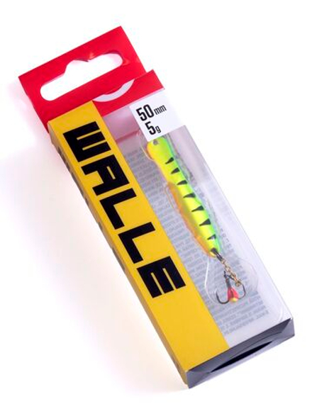 Блесна вертикальная зимняя Lucky John WALLE с цепочкой и тройником  50мм TIGER блистер