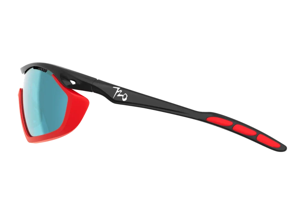 Спортивные очки с диоптриями 720armour Analog Pro / Matte Dark Grey / Matte Carmine Gasket / Smoke Full Blue White Lens