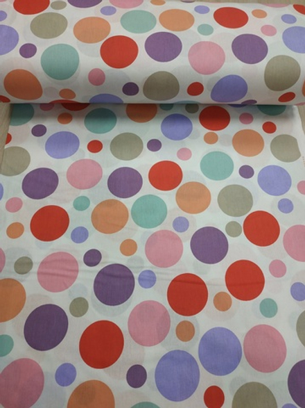 Ткань ранфорс (поплин люкс) "Цветные шары"
