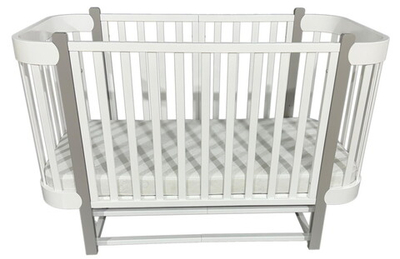Детская кроватка Bellini Ariadna продольный маятник 3 в 1 белый/серый