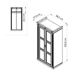 Шкаф для одежды распашной белый Харви двухдверный деревянный со штангой и полкой, шкаф для вещей в прихожую и спальню с филенкой в викторианском стиле из массива сосны