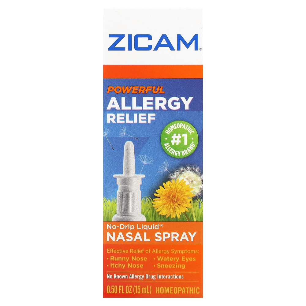 Zicam, Powerful Allergy Relief, жидкий спрей для носа без капель, 15 мл (0,50 жидк. унц.)