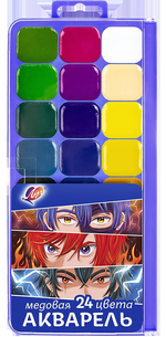 Акварель 24 цв. без кисти "Аниме" (Луч)