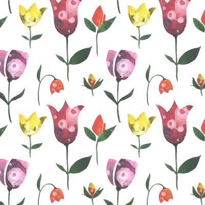 Акварельные цветы на белом фоне