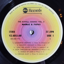 Винтажная виниловая пластинка LP The Mamas and The Papas The Dunhill Sounds Vol.2 (Japan 1976) (Obi) California Dreamin