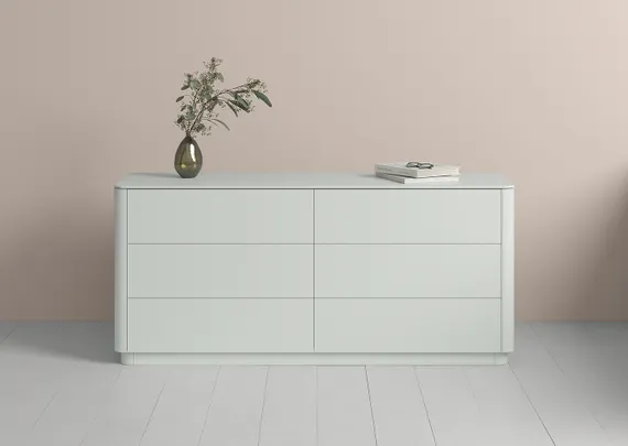 Комод Tammi 6 ящиков ширина 170 см (светло-серый)