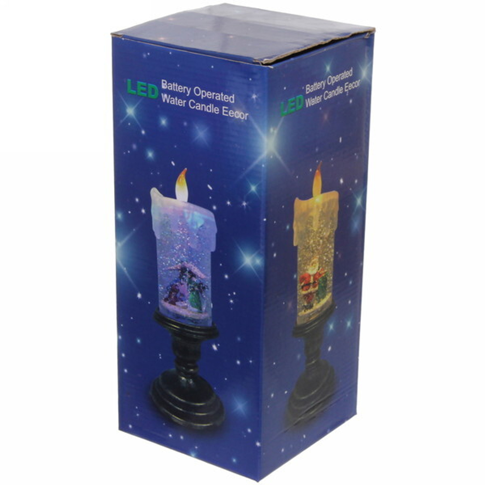 Сувенир с подсветкой Christmas «Свеча со снеговичками» 26 см (без музыки)