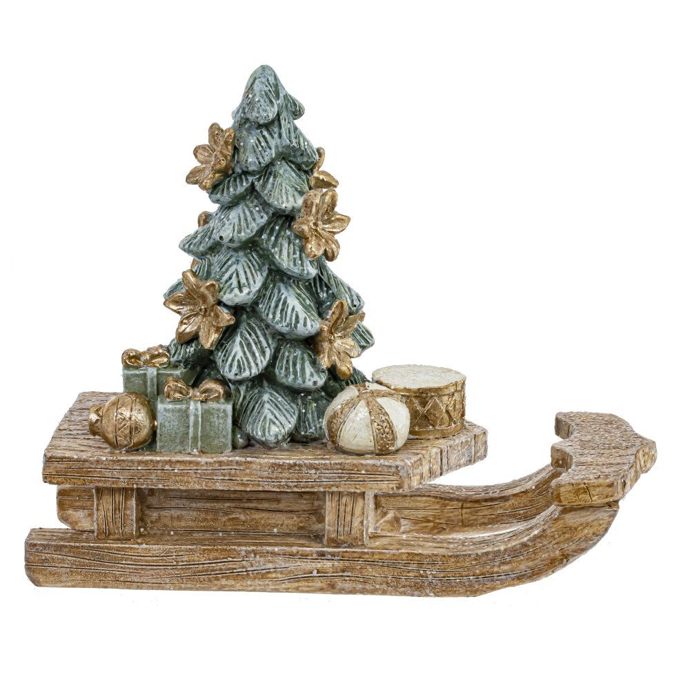 GAEM Фигурка декоративная "Елочка на санках", L11 W4,5 H10 см