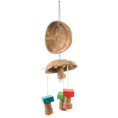 SkyRus Игрушка для птиц "Половинки кокоса", 13,5х13,5х45см