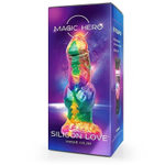 Разноцветный фантазийный фаллоимитатор на присоске - 24 см.