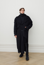 “Creative director” winter deconstructed tailcoat-trench