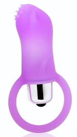 Лиловый вибростимулятор Cosmo с петелькой (Цвет: лиловый)