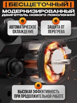 Аккумуляторная дрель-шуруповерт RETOOL 16.8V, 2х2.0 Ач 45HM, 3 режима, Li-Ion 2 АКБ в кейсе D5163HC бесщеточная; Дрель шуруповерт аккумуляторный бесщеточный;