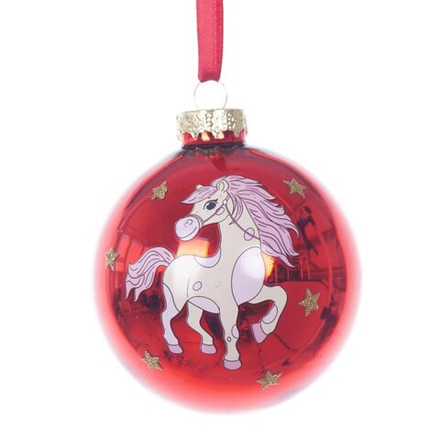 GAEM Украшение новогоднее "Шар с лошадкой", L7 W7 H9 см