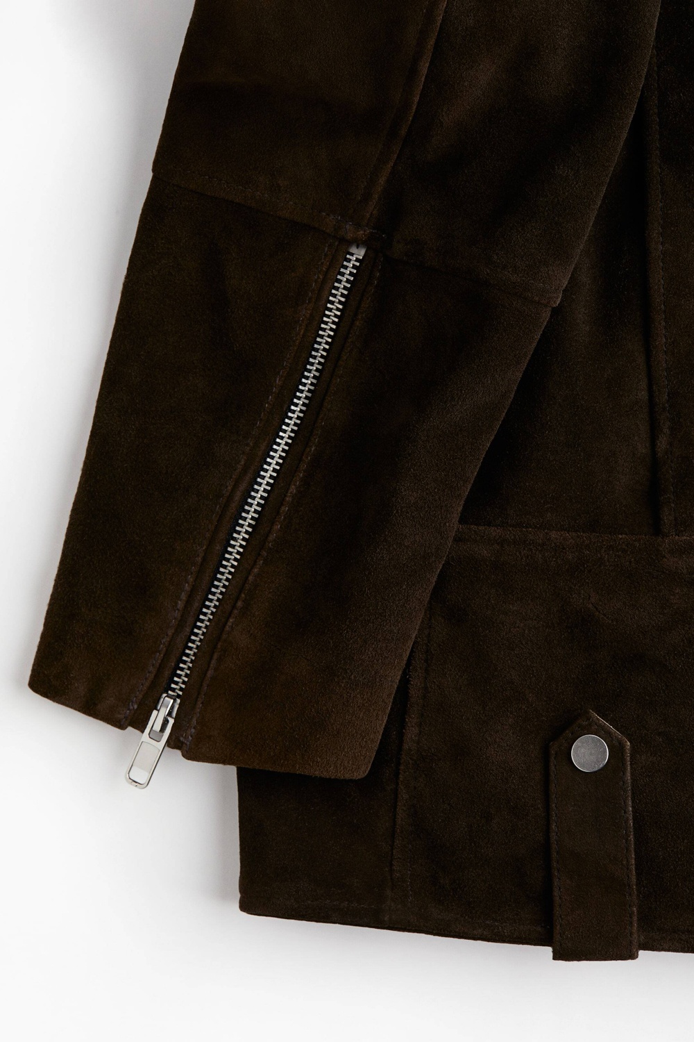 H&M Кожаная байкерская куртка, темно-коричневый