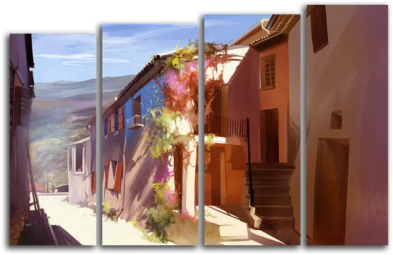 Модульная картина "Старые улочки"