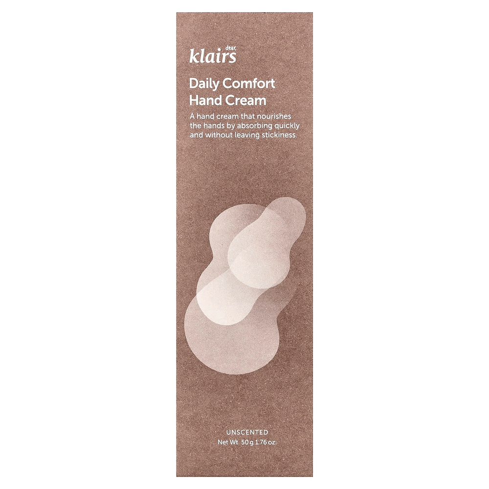 Dear, Klairs, Крем для рук Daily Comfort, без запаха, 50 г (1,76 унции)
