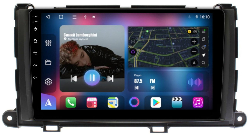 Магнитола для Toyota Sienna 3 2010-2014 - FarCar BM3006M на Android 13, QLED, TS10, 4Гб+32Гб, CarPlay, 4G SIM-слот