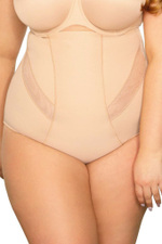 Корректирующие плотные трусики с завышенной талией (Размер: XL) (Цвет: бежевый)