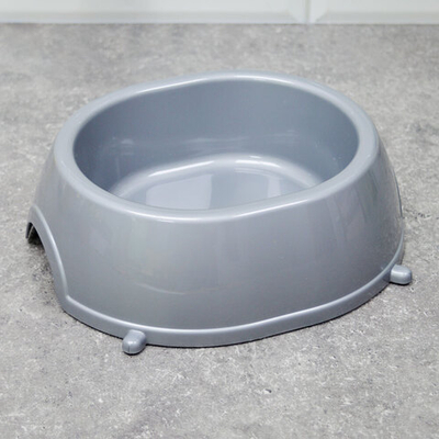 Миска для животных 0,75л овальная 218*200мм, серебристая, №7