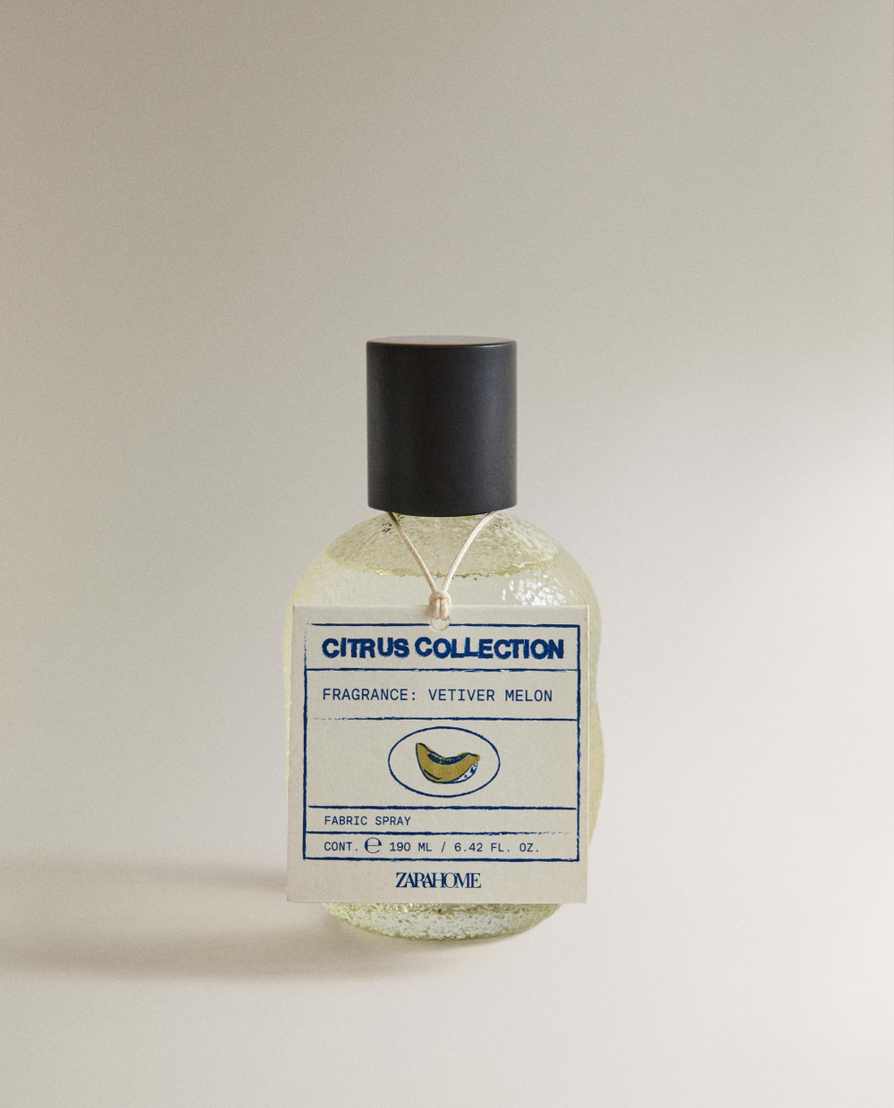 Zara Home Ароматический спрей для тканей и одежды Vetiver Melon 190 мл, освежитель, аромат древесный