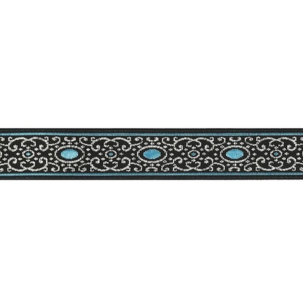 Лента жаккардовая 16 мм "Gamma", отделочная, цв.черный-голубой