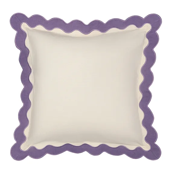 Чехол на подушку с контрастным кантом сиреневого цвета из коллекции trendy ruffles, 40х40 см