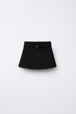 ZARA ЮБКА-ШОРТЫ С РЕМНЕМ, ЧЕРНЫЙ