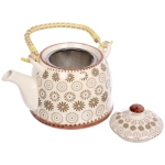 Чайник заварочный керамический 700мл с ситом «Цветочная фантазия»