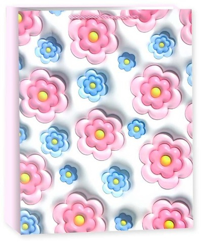 Пакет подарочный, Цветочное ассорти, Дизайн №2, 41*31*12 см