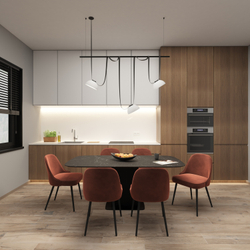 DK5660-WH+BK Cветильник для трека-ремня Belty Smart, серия Flow, со светодиодом, D220*H117мм, 48V DC, 24W, RA90, 120°, 3000-5700K, IP20, белый с черным, алюминий