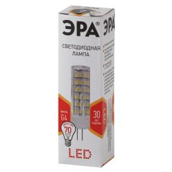 Лампочка светодиодная ЭРА STD LED JC-7W-220V-CER-827-G4 G4 7Вт керамика капсула теплый белый свет