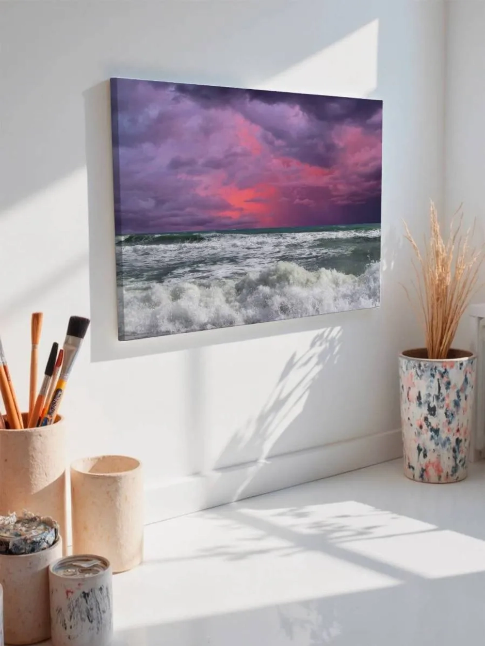 Картина на стену 40 X 50 Сиреневый закат у моря