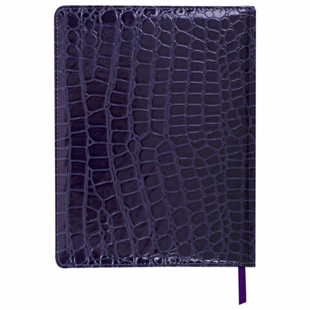 Дневник 1-11 класс 48 л., кожзам (твердая с поролоном), нашивка, BRAUBERG "CROCODILE", фиолетовый, 106211