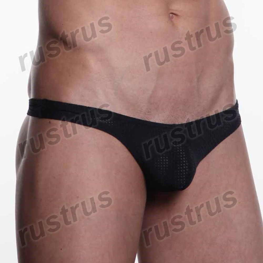 Мужские трусы стринги черные WANGJIANG WG00064