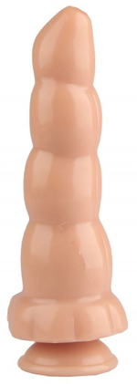 Телесный рельефный анальный фаллоимитатор - 22 см. (Цвет: телесный)