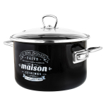 Кастрюля сталь, эмал, 4 л, с крыш, крышка стекло, Appetite, Maison, 1SD205S, индукц