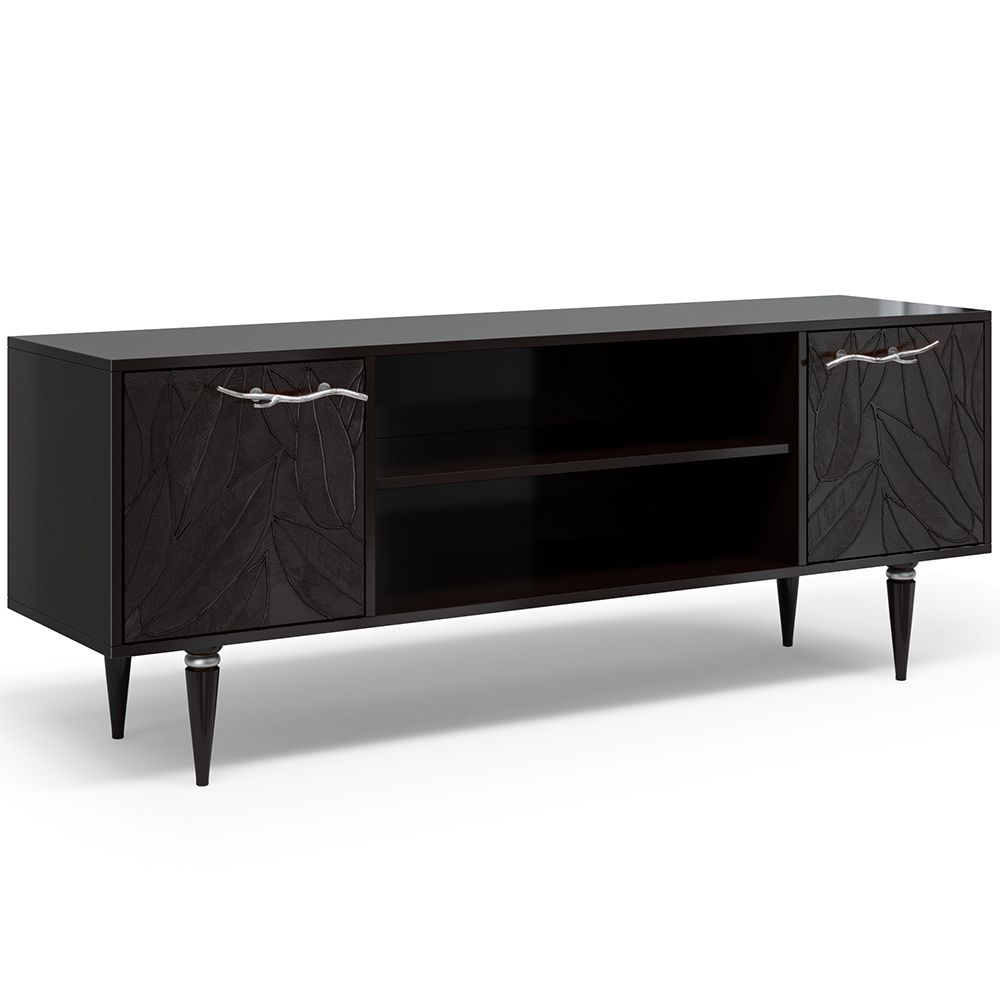 Тумба под ТВ Арт Колор leaves 155см Классик Сильвер Терпкий коричневый