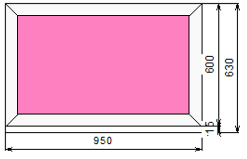 Пластиковое окно 600 х 950 ТермА Эко с глухой створкой