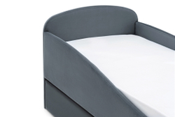 Детская мягкая кровать с ящиком Бельмарко Letmo графит велюр